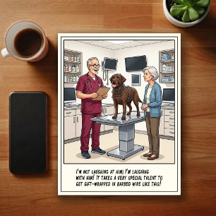 Tierarzt-Notaufnahme-Abenteuer-Cartoon Postkarte