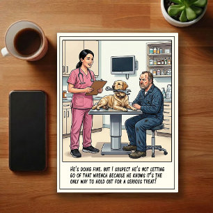 Tierarzt-Notaufnahme-Abenteuer-Cartoon Postkarte