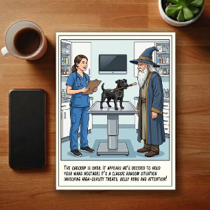 Tierarzt-Notaufnahme-Abenteuer-Cartoon Postkarte