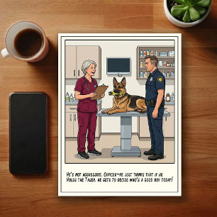Tierarzt-Notaufnahme-Abenteuer-Cartoon Postkarte