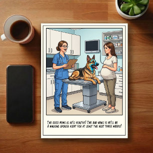 Tierarzt-Notaufnahme-Abenteuer-Cartoon Postkarte