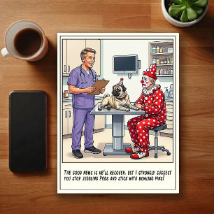 Tierarzt-Notaufnahme-Abenteuer-Cartoon Postkarte