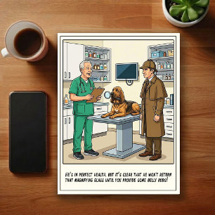 Tierarzt-Notaufnahme-Abenteuer-Cartoon Postkarte