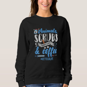 Tierarzt reinigt Gummihandschuhe Kaffee Tierarzt Sweatshirt