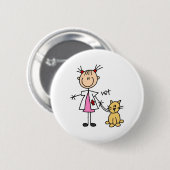 Tierarzt-Strichmännchen Button (Vorne & Hinten)