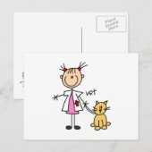Tierarzt-Strichmännchen Postkarte (Vorne/Hinten)