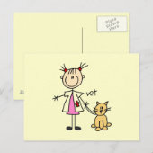 Tierarzt-Strichmännchen Postkarte (Vorne/Hinten)