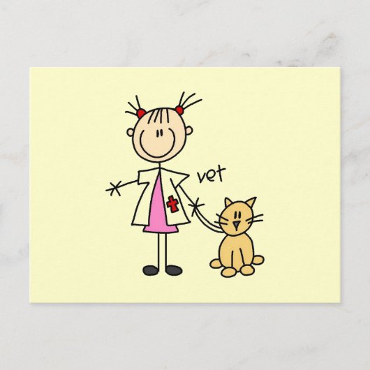 Tierarzt-Strichmännchen Postkarte (Vorderseite)
