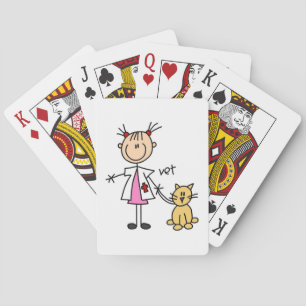Tierarzt-Strichmännchen Spielkarten