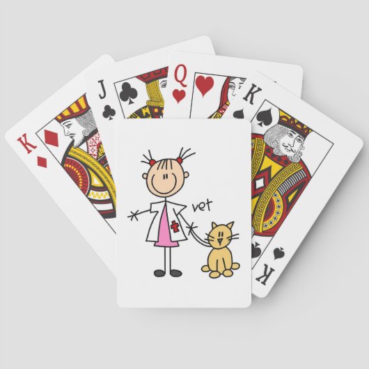 Tierarzt-Strichmännchen Spielkarten (Rückseite)
