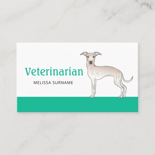 Tierarzt Tech Cream Italienischer Grauhound Hund Visitenkarte (Vorderseite)
