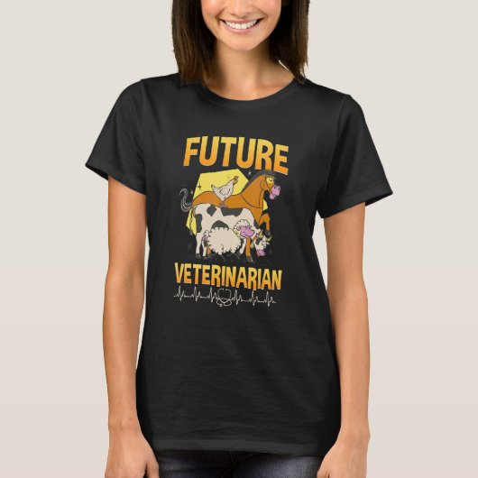 Tierarzt Tech Niedlich Veterinary Future Veterinar T-Shirt (Vorderseite)