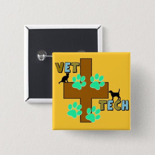 Tierarzt-Technologie-Geschenk Button (Vorne & Hinten)
