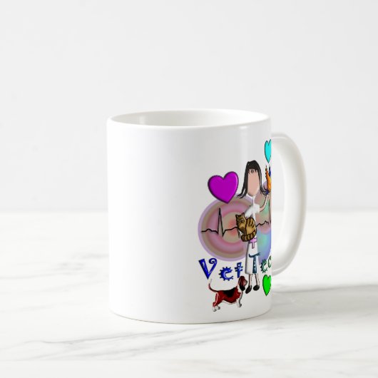 Tierarzt-Technologie-Geschenk-einzigartige Kaffeetasse (VorderseiteRechts)