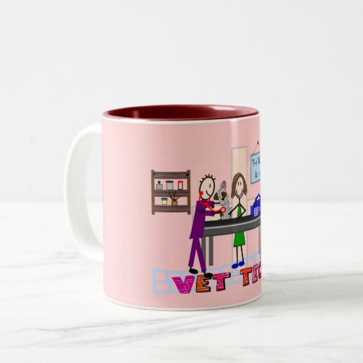 Tierarzt-Technologie-Kunst-Geschenke Zweifarbige Tasse (Vorderseite Links)