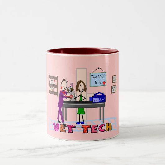 Tierarzt-Technologie-Kunst-Geschenke Zweifarbige Tasse (Mittel)