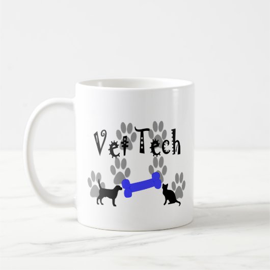 Tierarzt TECHNOLOGIE mit dem Hundeknochen Kaffeetasse (Links)