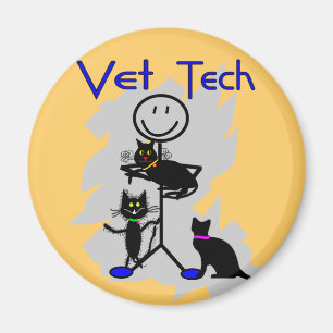 Tierarzt-Technologie-Stock-Person mit schwarzen Magnet
