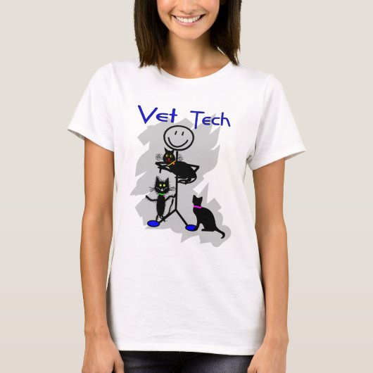 Tierarzt-Technologie-Stock-Person mit schwarzen T-Shirt (Vorderseite)