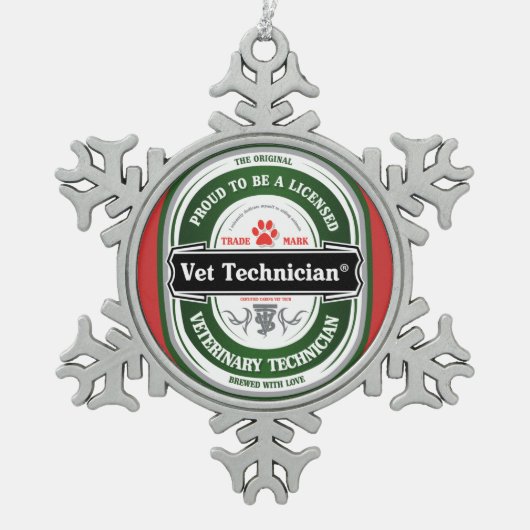 Tierarzt-Technologie Weihnachtsverzierung Schneeflocken Zinn-Ornament (Vorderseite)