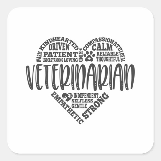 Tierarzt, Tierarzt Quadratischer Aufkleber (Vorderseite)