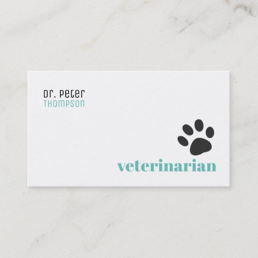 Tierarzt/Tierärztin. Haustiere/Hundepflaster Visitenkarte (Vorderseite)