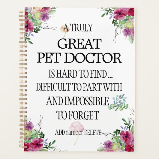 Tierarzt Tierärztin Vielen Dank Planer (Vorderseite)