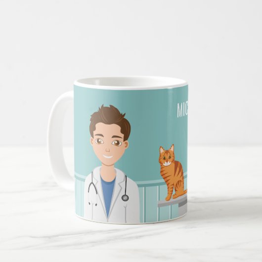 Tierarzt und Individuelle Name Kaffeetasse (Vorderseite Links)