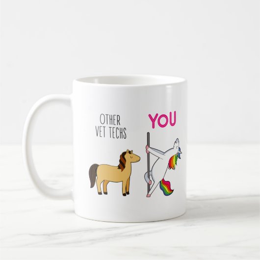 Tierarzt Unicorn Funny Vet Tech Kaffeetasse (Links)