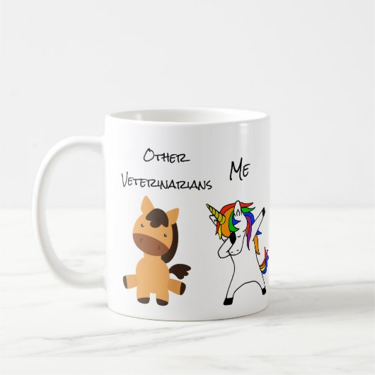 Tierarzt Unicorn Pferd Funny Geschenk Haustier Tie Kaffeetasse (Links)