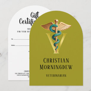 Tierarzt V Symbol des Caduceus 1 Feiertagskarte