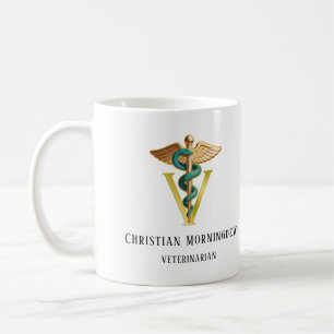 Tierarzt V Symbol des Caduceus 1 Kaffeetasse