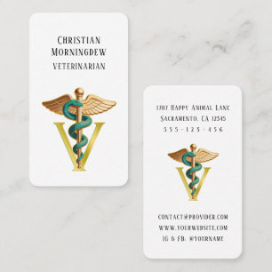 Tierarzt V Symbol des Caduceus 1 Visitenkarte