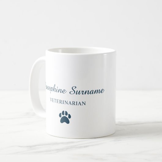 Tierarzt Vet Holding Puppy Individuelle Name Kaffeetasse (Vorderseite Links)