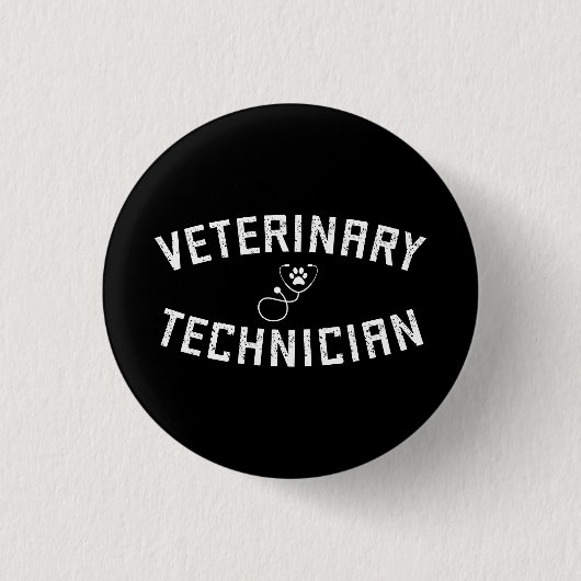Tierarzt | Vet Tech Paw Stethoscope Button (Vorderseite)