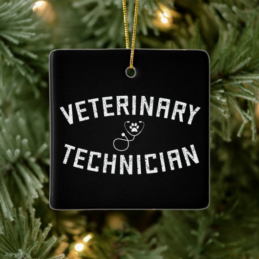 Tierarzt | Vet Tech Paw Stethoscope Keramikornament (Baum)