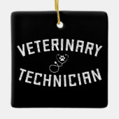 Tierarzt | Vet Tech Paw Stethoscope Keramikornament (Vorderseite)