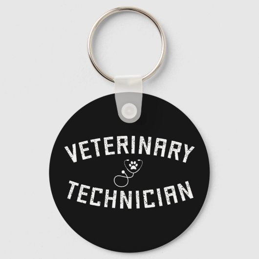 Tierarzt | Vet Tech Paw Stethoscope Schlüsselanhänger (Vorderseite)