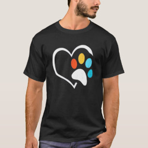 Tierarzt Vet Tech Retro Sonnenuntergang Pfotenabdr T-Shirt