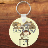 Tierärzte Brünette weibliche Kleidung und Geschenk Schlüsselanhänger (Vorderseite)