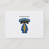 Tierärzte der Kraft-Gruppen-grünen Barett-SFG SF Visitenkarte (Rückseite)