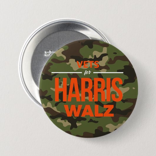 Tierärzte für Harris Walz-Camouflage Button (Vorne & Hinten)