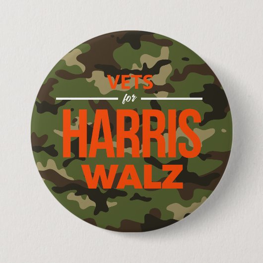 Tierärzte für Harris Walz-Camouflage Button (Vorderseite)
