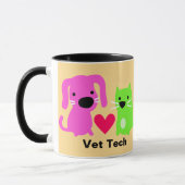 Tierärzte Tech Hunde & Katzen & Herz Tasse (Links)