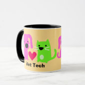 Tierärzte Tech Hunde & Katzen & Herz Tasse (Vorderseite Links)