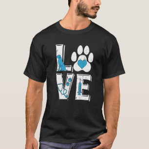 Tierärzte Tech Liebe Tiere Retro Veterinary Techni T-Shirt