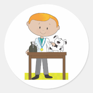 Tierärzte und Hunde Runder Aufkleber