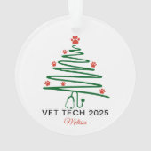 Tierarzthelfer-Weihnachtsbaum  Ornament (Rückseite)