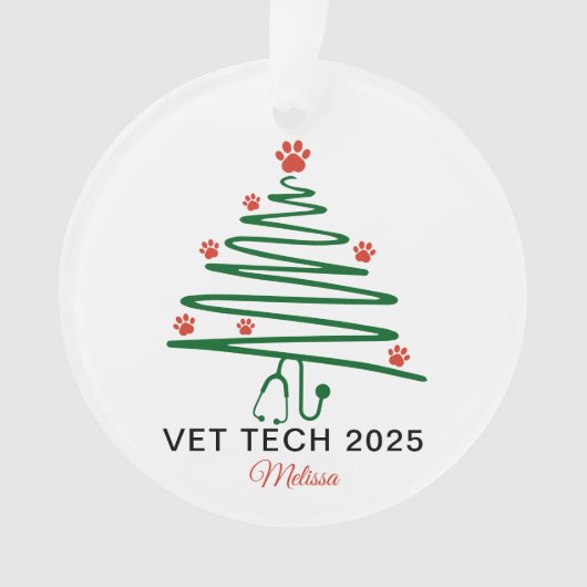 Tierarzthelfer-Weihnachtsbaum  Ornament (Vorderseite)