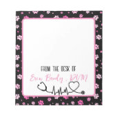 Tierärztin für farbige Paw Notizblock (Vorderseite)